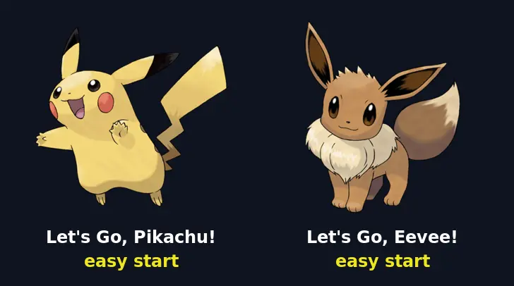 Pikachu and Eevee, the partner Pokémon of Let's Go, Pikachu! and Let's Go, Eevee!